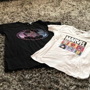 Super hero t shirt bundle Batman S Marvel L fits M